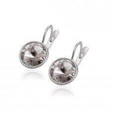 Auskariņi ar palieliem mirdzošiem  caurspīdīgiem vai gaiši lillā  Swarovski kristāliem